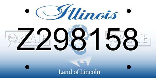 Z298158 Illinois License Plate