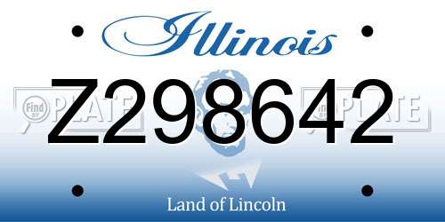 Z298642 Illinois License Plate