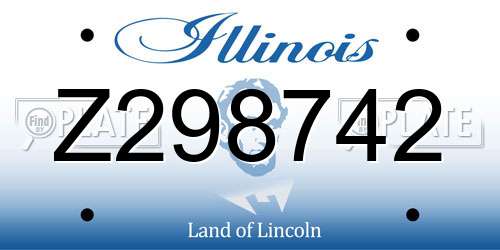 Z298742 Illinois License Plate
