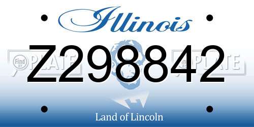 Z298842 Illinois License Plate