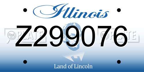 Z299076 Illinois License Plate
