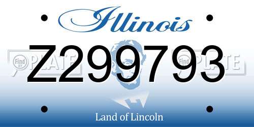 Z299793 Illinois License Plate