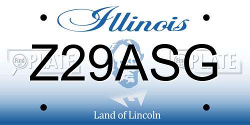 Z29ASG Illinois License Plate