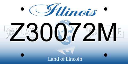 Z30072M Illinois License Plate