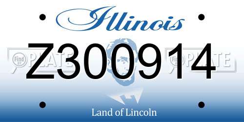Z300914 Illinois License Plate
