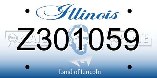 Z301059 Illinois License Plate
