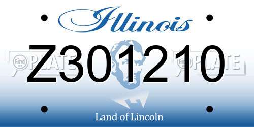 Z301210 Illinois License Plate