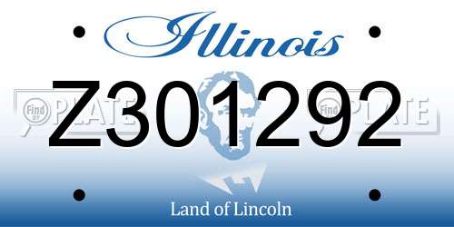 Z301292 Illinois License Plate