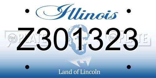 Z301323 Illinois License Plate