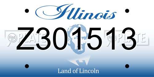 Z301513 Illinois License Plate