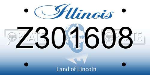 Z301608 Illinois License Plate