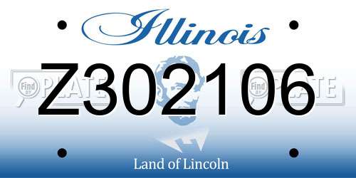 Z302106 Illinois License Plate