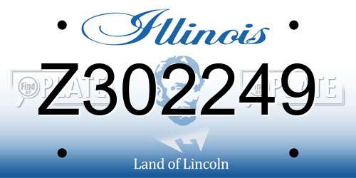 Z302249 Illinois License Plate