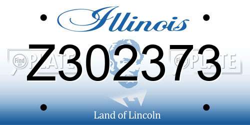 Z302373 Illinois License Plate