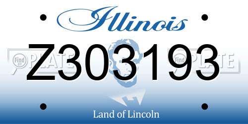 Z303193 Illinois License Plate