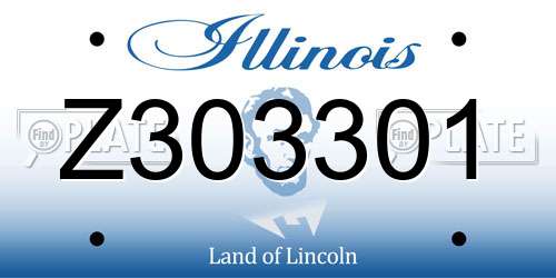 Z303301 Illinois License Plate