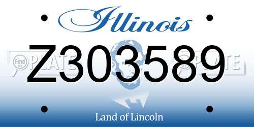 Z303589 Illinois License Plate
