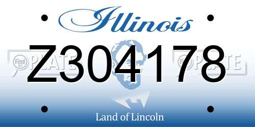 Z304178 Illinois License Plate