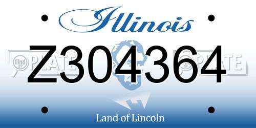 Z304364 Illinois License Plate
