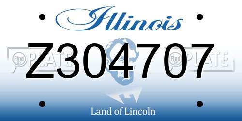 Z304707 Illinois License Plate