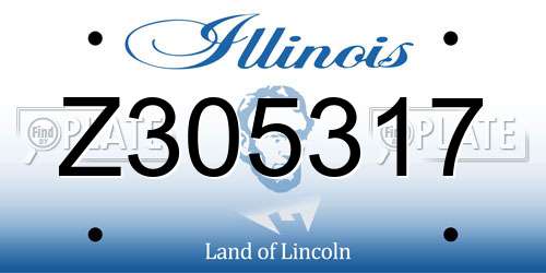 Z305317 Illinois License Plate