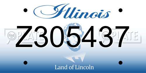 Z305437 Illinois License Plate