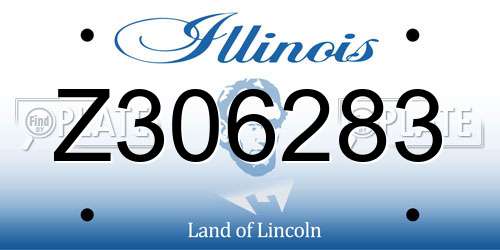 Z306283 Illinois License Plate