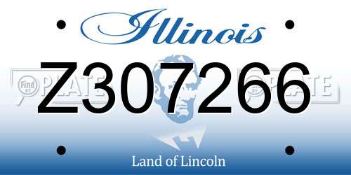 Z307266 Illinois License Plate