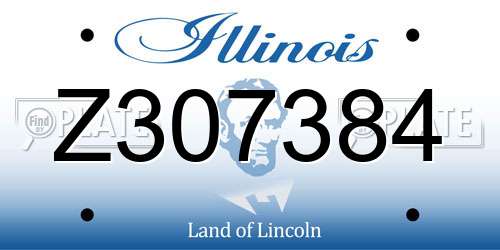 Z307384 Illinois License Plate