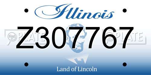 Z307767 Illinois License Plate