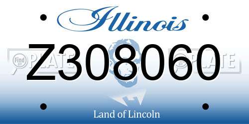 Z308060 Illinois License Plate