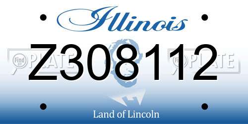 Z308112 Illinois License Plate