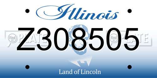 Z308505 Illinois License Plate