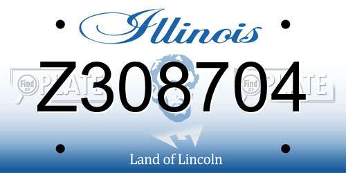 Z308704 Illinois License Plate