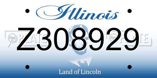 Z308929 Illinois License Plate
