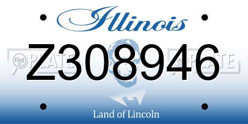 Z308946 Illinois License Plate