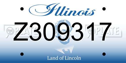 Z309317 Illinois License Plate