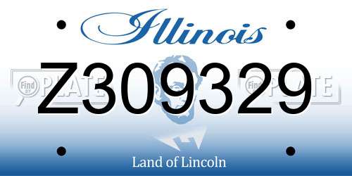 Z309329 Illinois License Plate