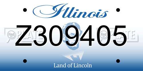 Z309405 Illinois License Plate
