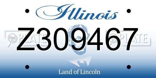 Z309467 Illinois License Plate