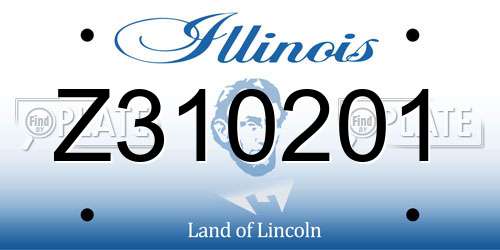 Z310201 Illinois License Plate