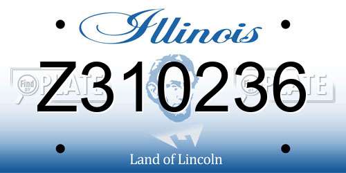 Z310236 Illinois License Plate