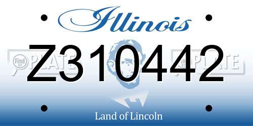 Z310442 Illinois License Plate
