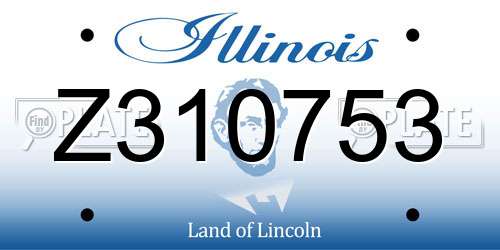 Z310753 Illinois License Plate