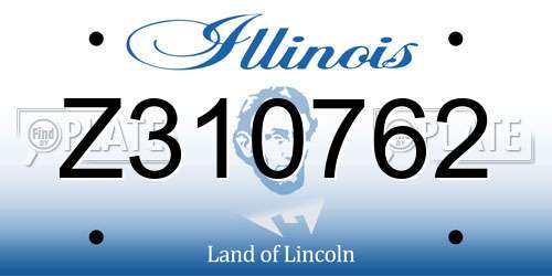 Z310762 Illinois License Plate