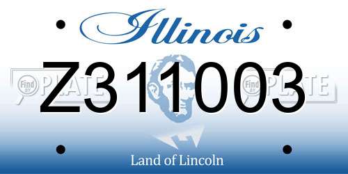 Z311003 Illinois License Plate