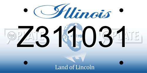 Z311031 Illinois License Plate