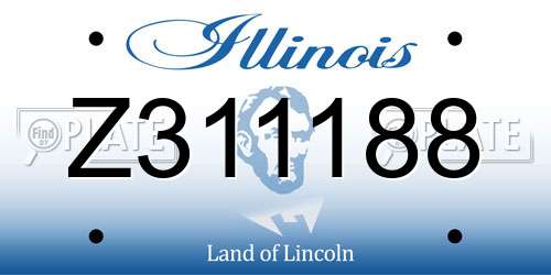 Z311188 Illinois License Plate