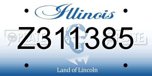 Z311385 Illinois License Plate