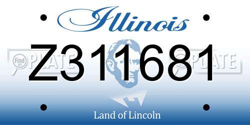 Z311681 Illinois License Plate